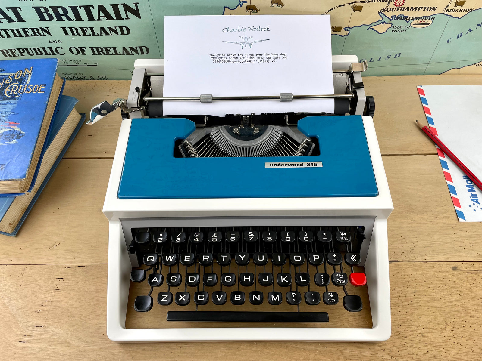 underwood 315　タイプライター　レトロ Underwood 315 - Blue – Charlie Foxtrot