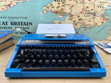 Typewriter,  Blue Silver Reed Silverette II