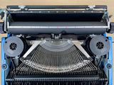 Typewriter,  Blue Silver Reed Silverette II