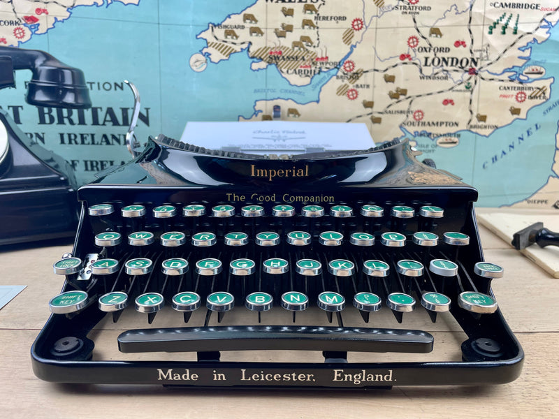 Typewriter, 1939 Imperial Good Companion No1 with Rare Green Keys