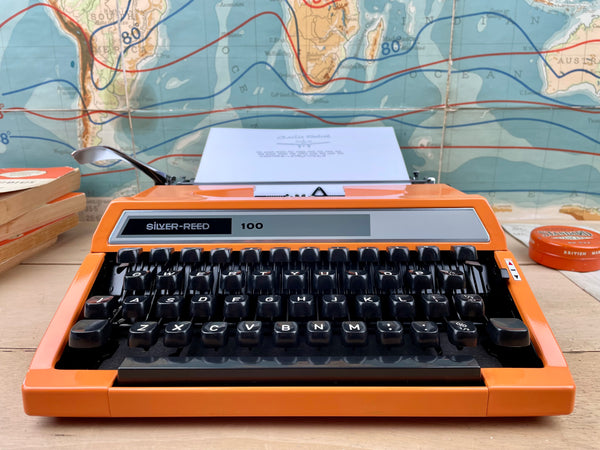 Typewriter, Orange Silver Reed 100