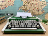 Typewriter, Rare Green Olympia Traveller de Luxe