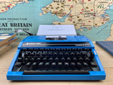 Typewriter,  Blue Silver Reed Silverette II