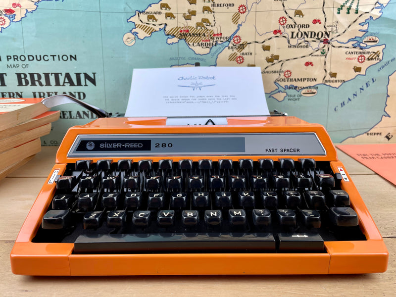 Typewriter,  Silver Reed 280 with Uncommon Cubic Type Face