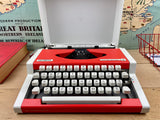 Typewriter, 1971 Red Olympia Traveller de Luxe