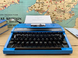 Typewriter,  Blue Silver Reed Silverette II