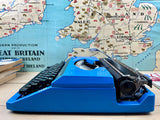 Typewriter,  Blue Silver Reed Silverette II