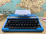 Typewriter,  Blue Silver Reed Silverette II