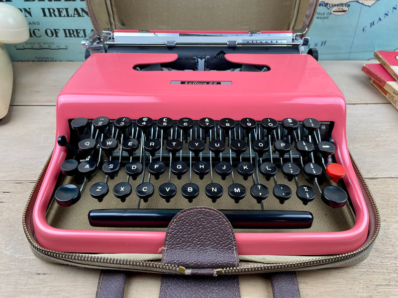 Typewriter, Rare 1960 Pink Olivetti 22