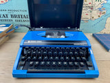 Typewriter,  Blue Silver Reed Silverette II