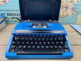 Typewriter,  Blue Silver Reed Silverette II
