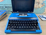 Typewriter,  Blue Silver Reed Silverette II