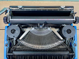 Typewriter,  Blue Silver Reed Silverette II