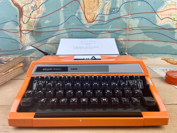 Typewriter, Orange Silver Reed 100