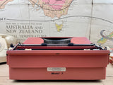 Typewriter, Rare Salmon Pink Imperial No 7 with Book Typeface and Maths Keys