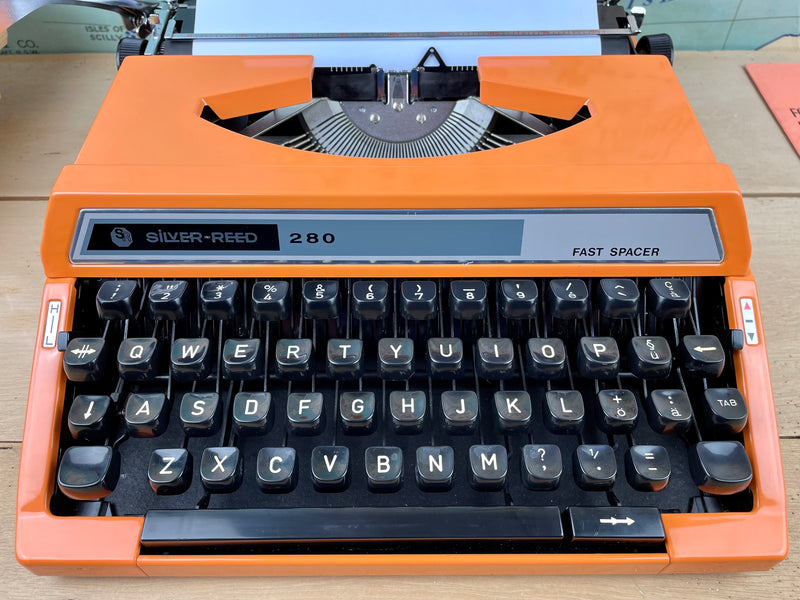 Typewriter,  Silver Reed 280 with Uncommon Cubic Type Face