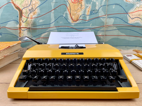 Typewriter, Yellow Silver Reed Silverette