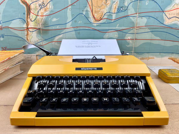 Typewriter, Yellow Silver Reed Silverette