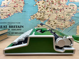 Typewriter, Rare Green Olympia Traveller de Luxe
