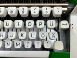 Typewriter, Rare Green Olympia Traveller de Luxe