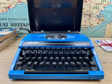 Typewriter,  Blue Silver Reed Silverette II