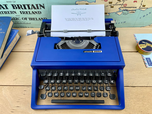 Olivetti Dora Blue Typewriter