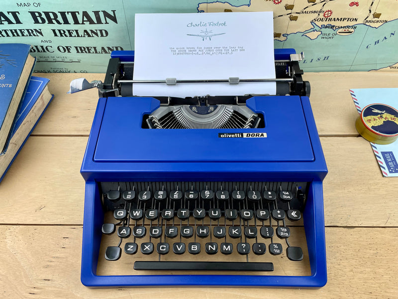 Olivetti Dora Blue Typewriter