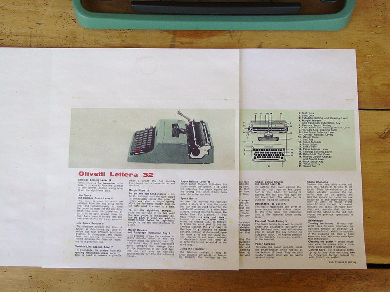 Typewriter, 1971 Olivetti Lettera 32