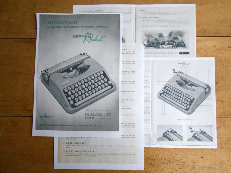 Typewriter, 1948 Hermes Baby portable