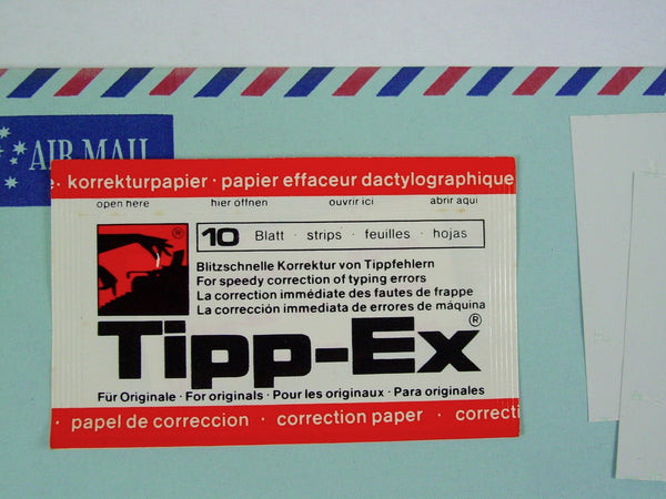 Vintage Tippex Typewriter papers from Charlie Foxtrot