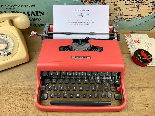 Pink Olivetti Lettera 22 Typewriter