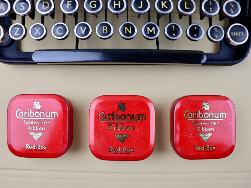 Set of 3 Caribonum Typewriter Ribbon Tins