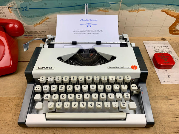 Olympia Traveller de Luxe  Typewriter from Charlie Foxtrot Typewriters